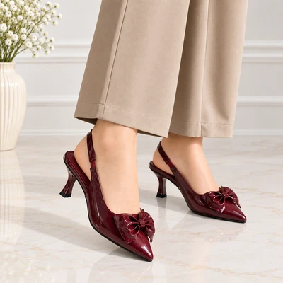 Crimson Bow Slingback